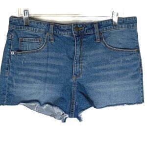 Universal Thread High Rise Denim Shorts Womens 14 32 Fray Hem